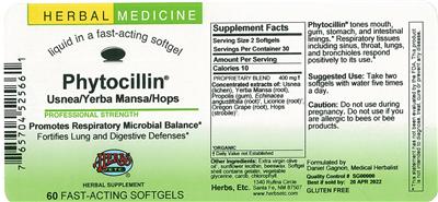 Photo of the Herbs, Etc. Phytocillin label
