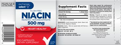 Photo of the Exchange Select Flush Free Niacin label
