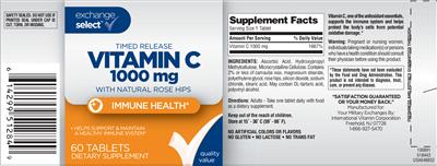 Photo of the Exchange Select Vitamin C 1000 mg label