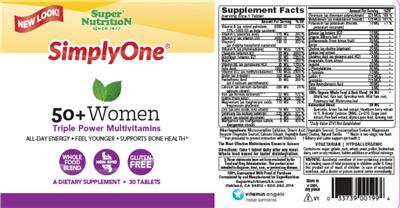 Photo of the SuperNutrition SimplyOne 50+ Women label