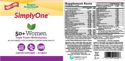 Photo of the SuperNutrition SimplyOne 50+ Women label