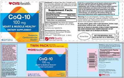 Photo of the CVS Health CoQ-10 100 mg label