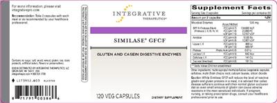 Photo of the Integrative Therapeutics Similase GFCF label