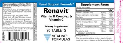 Photo of the Integrative Therapeutics Renavit label