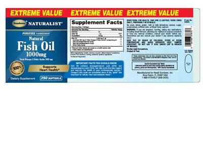 Photo of the Sundown Naturalist Natural Fish Oil 1000 mg label