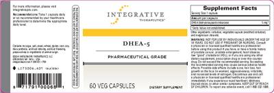 Photo of the Integrative Therapeutics DHEA-5 label