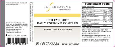 Photo of the Integrative Therapeutics End Fatigue Daily Energy B Complex label