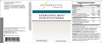 Photo of the Integrative Therapeutics Energizing Iron With Eleuthero label