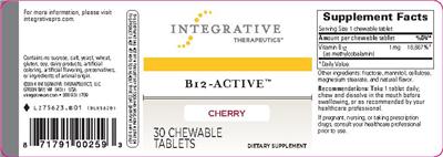 Photo of the Integrative Therapeutics B12-Active Cherry label