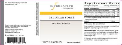 Photo of the Integrative Therapeutics Cellular Forte label