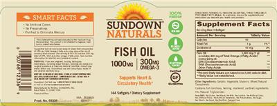 Photo of the Sundown Naturals Fish Oil 1000 mg label