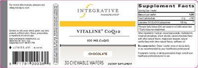 Photo of the Integrative Therapeutics Vitaline CoQ10 100 mg Chocolate label