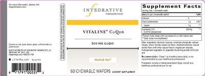 Photo of the Integrative Therapeutics Vitaline CoQ10 300 mg Maple Nut label