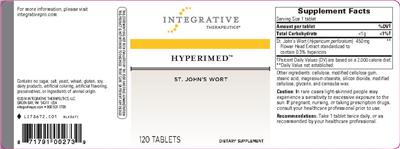 Photo of the Integrative Therapeutics Hyperimed label