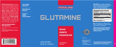 Photo of the Prolab Glutamine label