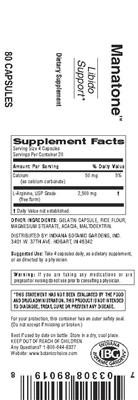 Product label for Manatone