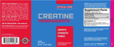 Photo of the Prolab Creatine Monohydrate label