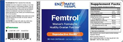 Photo of the Enzymatic Therapy Femtrol label