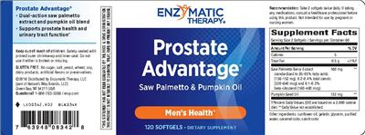 Photo of the Enzymatic Therapy Prostate Advantage label