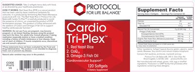 Photo of the Protocol For Life Balance Cardio Tri-Plex label