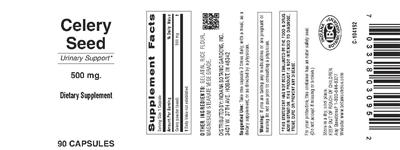 Photo of the Indiana Botanic Gardens Celery Seed 500 mg label