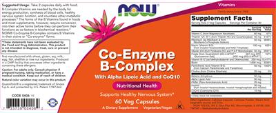 Photo of the NOW Co-Enzyme B-Complex label