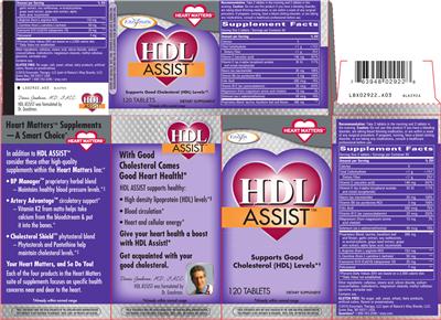 Photo of the Enzymatic Therapy HDL ASSIST label