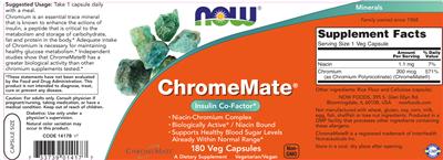Photo of the NOW ChromeMate label
