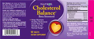 Photo of the Natrol Cholesterol Balance label