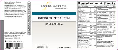 Photo of the Integrative Therapeutics Osteoprime Ultra label