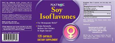 Photo of the Natrol Soy Isoflavones label