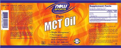 Photo of the NOW Sports Pure MCT OIl label