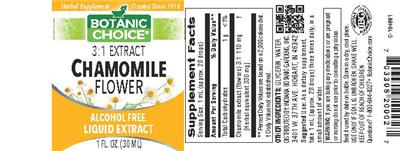 Photo of the Botanic Choice Chamomile Flower label