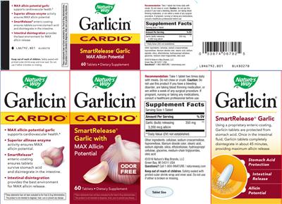 Photo of the Nature's Way Garlicin Cardio label
