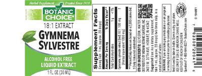 Photo of the Botanic Choice Gymnema Sylvestre label