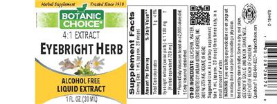 Photo of the Botanic Choice Eyebright Herb label