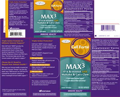 Photo of the Enzymatic Therapy Cell Forté Max 3 IP-6 & Inositol With Maitake & Cat's Claw label