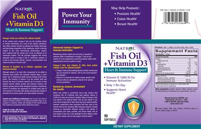 Photo of the Natrol Fish Oil + Vitamin D3 label