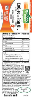 Photo of the Botanic Choice CoQ-10 60 mg with Fish Oil 600 mg label