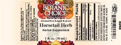 Photo of the Botanic Choice Horsetail Herb label