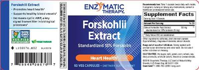 Photo of the Enzymatic Therapy Forskohlii Extract label