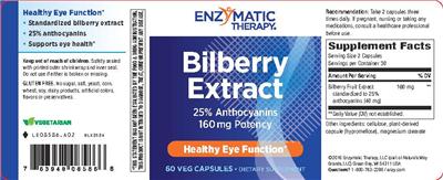 Photo of the Enzymatic Therapy Bilberry Extract label