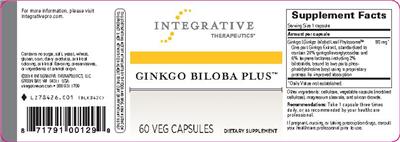 Product label for Ginkgo Biloba Plus