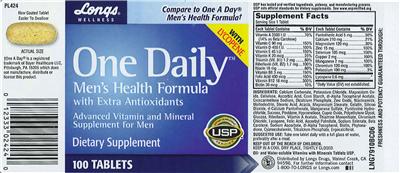 One Daily Men's Health Formula With Extra Antioxidants