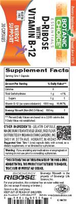 Photo of the Botanic Choice D-Ribose With Vitamin B-12 label