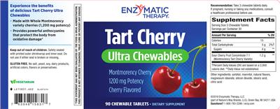 Photo of the Enzymatic Therapy Tart Cherry Ultra Chewables Cherry Flavored label