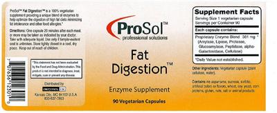 Photo of the ProSol Fat Digestion label