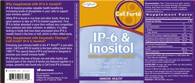 Photo of the Enzymatic Therapy Cell Forté IP-6 & Inositol Citrus Flavored Drink Mix label