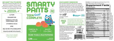 Photo of the SmartyPants Teen Guy! Complete label