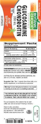 Photo of the Botanic Choice Glucosamine Chondroitin 350 mg label